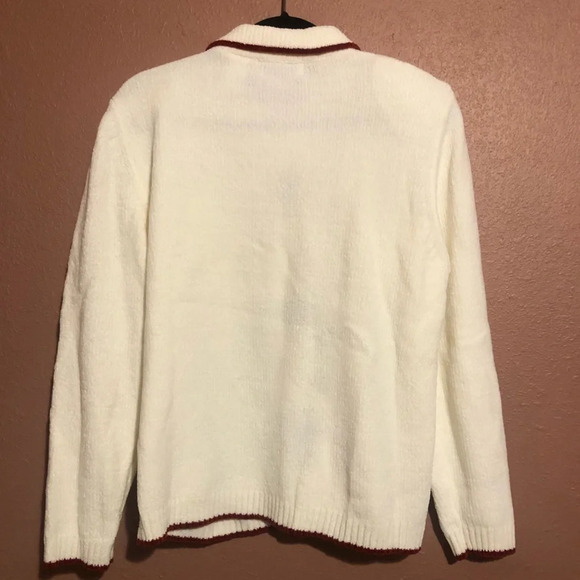 Alfred Dunner Cozy Butterfly Collared Sweater Sz Medium Embroidered - Picture 3 of 4